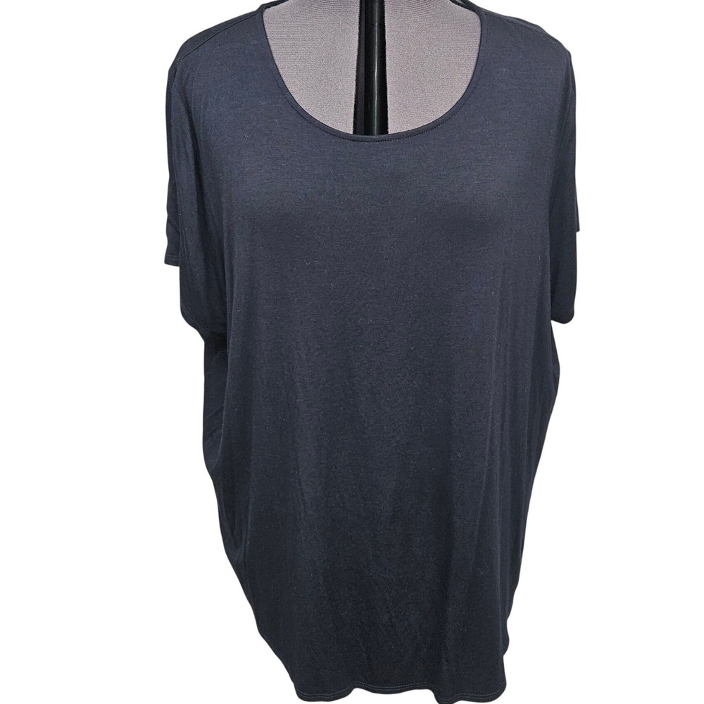 Philosophy Woman Republic Clothing Navy Blue Scoop Neck Pleated Back Top 3X NWT